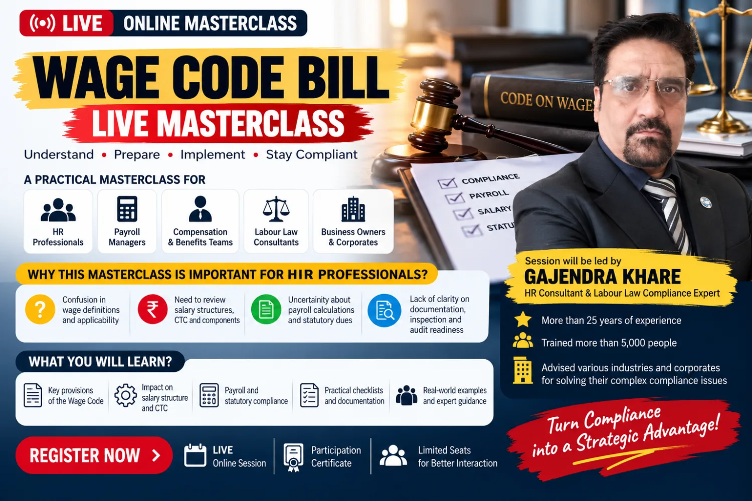 Wage Code Bill - Masterclass: What Every HR Professional Must Know